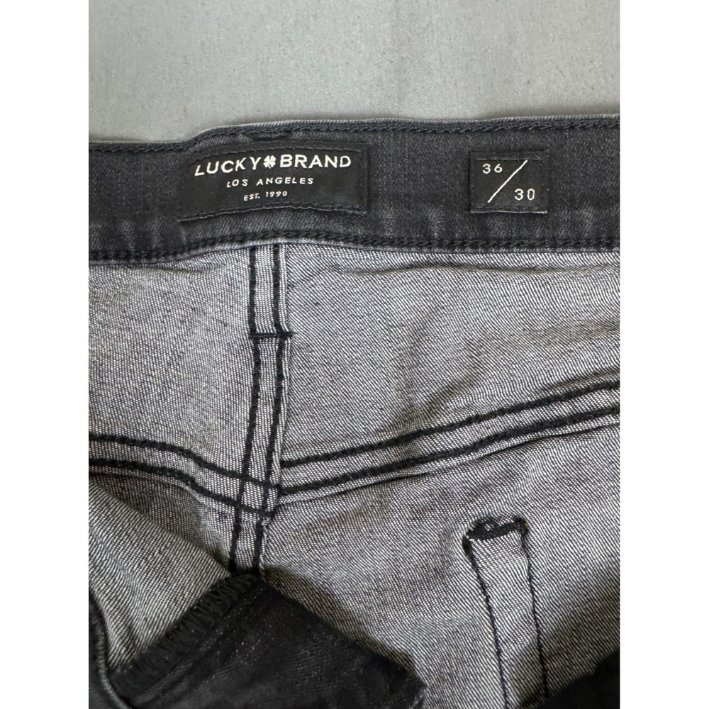Lucky Brand 121 Slim Straight Jeans Mens 36x30 (37x29) Faded Black Stretch - Picture 14 of 16